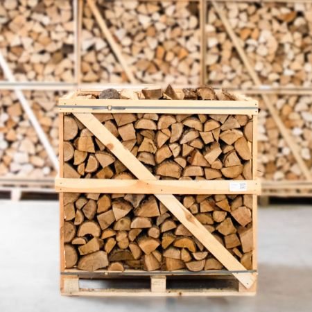 Halbe Palette kammergetrocknetes gespalten Eiche Brennholz 25cm – Bild 4